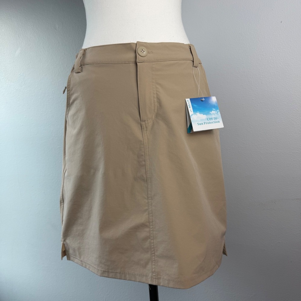 Willit New Hiking Skort UPF 50 Sun Protection Golf Skirt Khaki Small Wicking